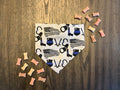 Blue Line Love bandana flat lay front view
