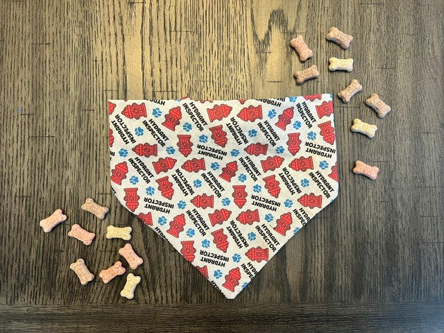 Hydrant Hero bandana flat lay front view