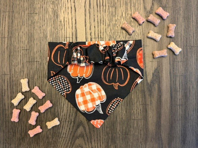 Twilight Pumpkin bandana flat lay back view