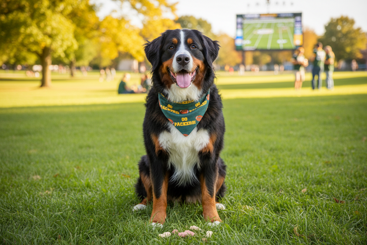 Dog Bandana:  Packers Pride