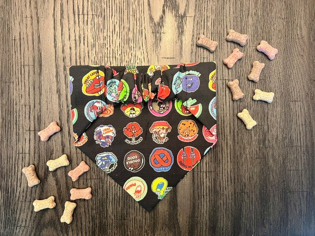 Scratch and Sniff bandana flat lay back view